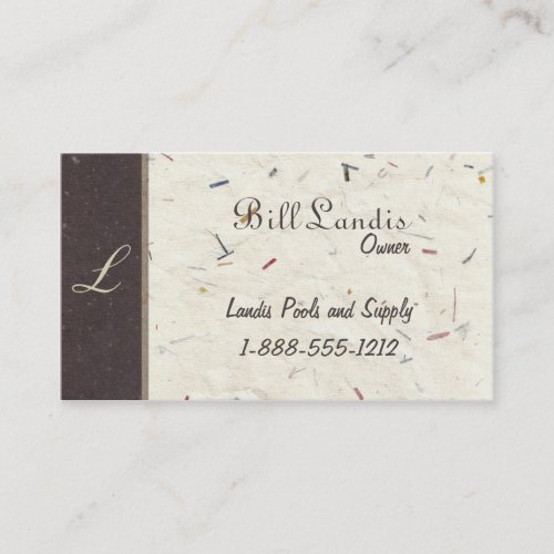 Natural Pressed Paper _ Cream and Brown Business Card