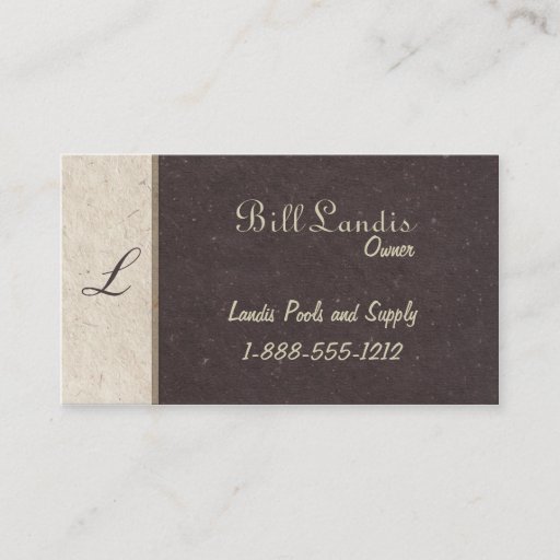 Customizable Natural Pressed Paper - Dark Brown Business Cards