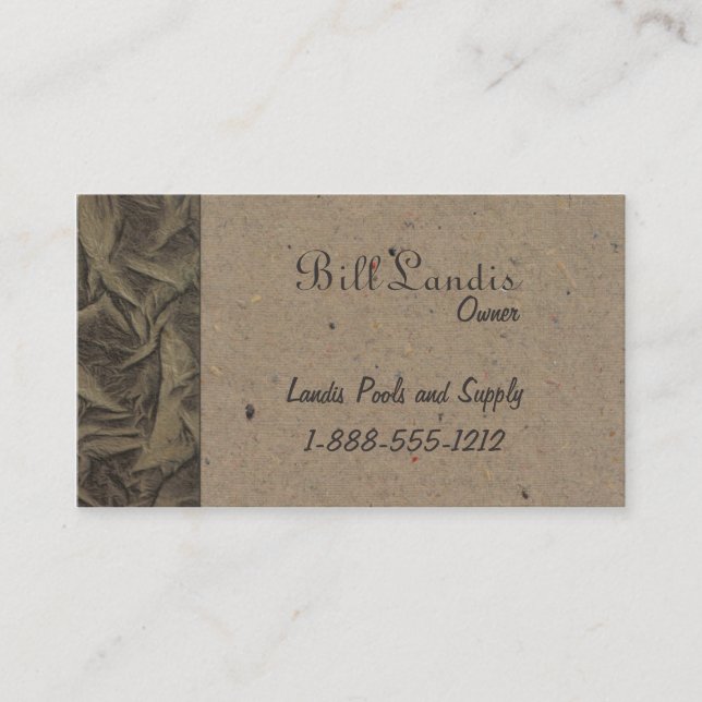 Natural Pressed Paper - Natural Brown Business Card (Front)