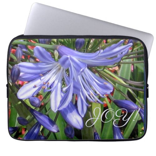 Natural Purple Lilies of the Nile Floral Laptop Sleeve