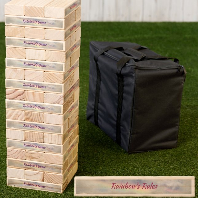 Natural Rainbow Her Game Her Rules customizable Topple Tower (Creator Uploaded)