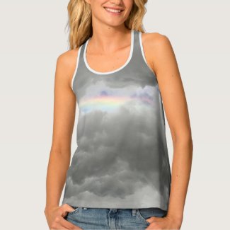 Natural Rainbow in Grey Storm Clouds