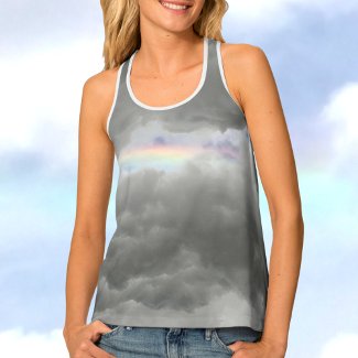 Natural Rainbow in Grey Storm Clouds