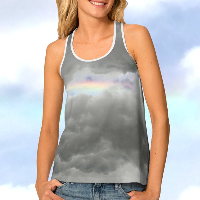 Natural Rainbow in Grey Storm Clouds Tank Top (Creator Uploaded)