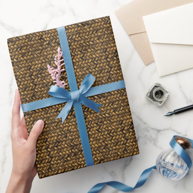 Natural Rattan Twill Pattern Wrapping Paper (Gifting)