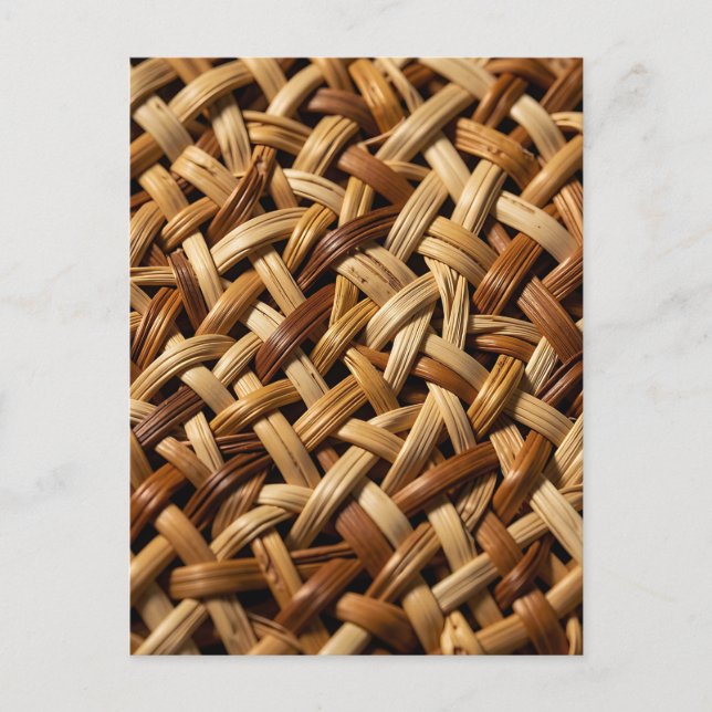 Natural Rattan Wicker Weave Texture Pattern Postcard (Front)