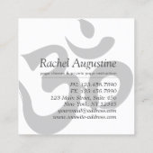 Natural Reiki Master and Yoga Mediation instructor Square Business Card (Back)