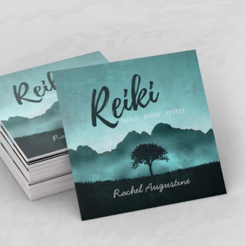 Natural Reiki Master and Yoga Mediation instructor Square Business Card