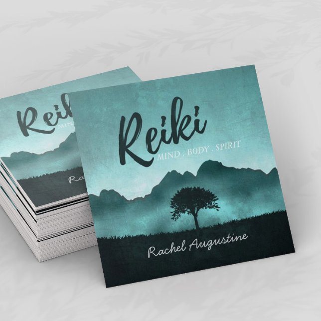 Natural Reiki Master and Yoga Mediation instructor Square Business Card