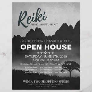 Natural Reiki Master & Yoga  instructor Open House Flyer