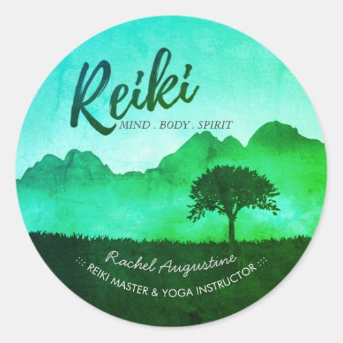 Natural Reiki Master Yoga Mediation instructor Classic Round Sticker