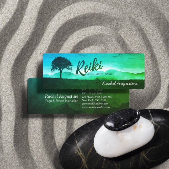 Natural Reiki Master Yoga Mediation instructor Min Mini Business Card (Creator Uploaded)