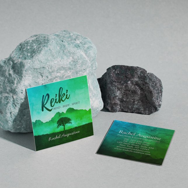 Natural Reiki Master Yoga Mediation instructor Square Business Card (Creator Uploaded)