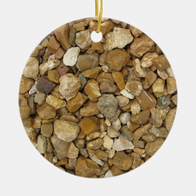 Natural River Pebbles Ceramic Ornament (Front)