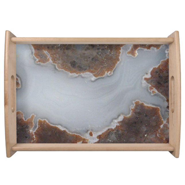 Natural Rock Agate Geode Photo Designed Serving Tray (Front)