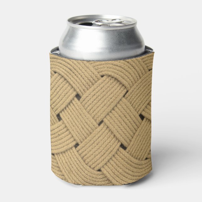 Natural Rope Knot Ocean Plait Mat Effect Can Cooler (Can Front)
