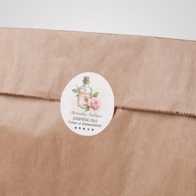 Natural Rose Essential Oils Watercolor Floral Labels (Natural Rose Essential Oils Watercolor Floral Labels)