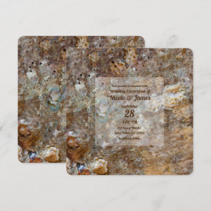Natural Rough Rock Beach Sea Shell Summery Invitation