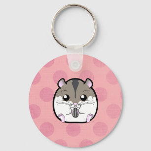 Natural Russian Dwarf Hamster Keychain