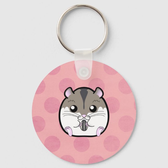 Natural Russian Dwarf Hamster Keychain (Front)