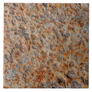 Natural Rusty Corroded Metal Photographic Ceramic Tile