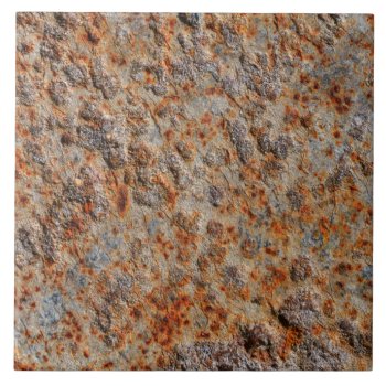 Natural Rusty Corroded Metal Photographic Ceramic Tile by artbyjocelyn at Zazzle
