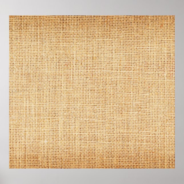 Natural sackcloth, textured background. poster (Front)