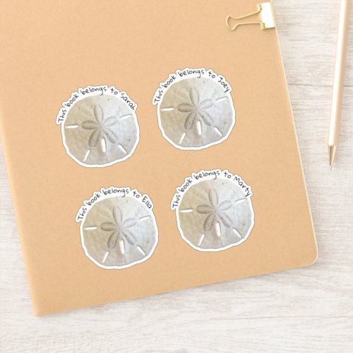 Natural Sand Dollars Custom Text Kids Sticker