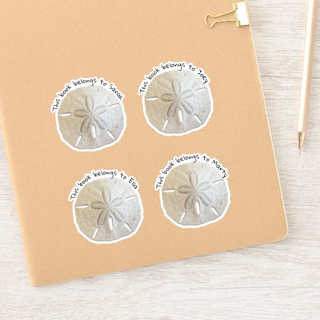 Natural Sand Dollars Custom Text Kids Sticker (Notebook)