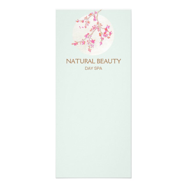 Natural Skincare Beauty Spa Cherry Blossoms Rack Card (Front)