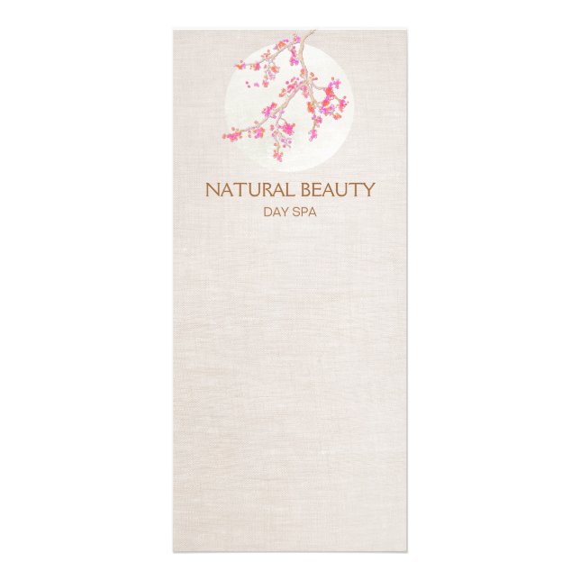 Natural Skincare Beauty Spa Cherry Blossoms Rack Card (Front)
