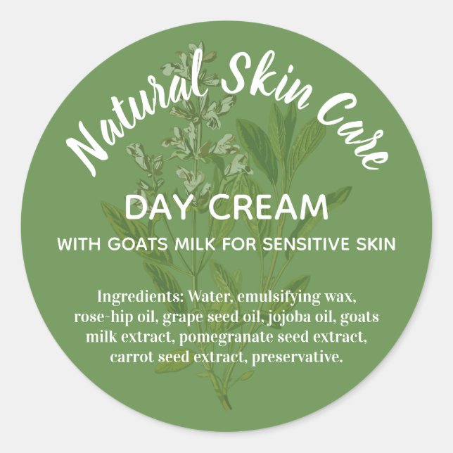 Natural Skincare Label (Front)