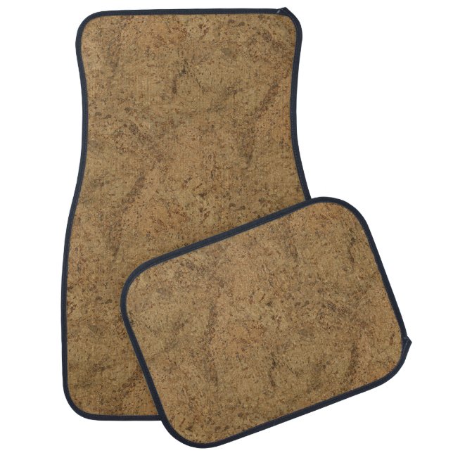 Natural Smoke Cork Bark Wood Grain Look Car Mat (Set)