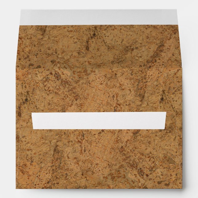 Natural Smoke Cork Bark Wood Grain Look Envelope (Back (Bottom))