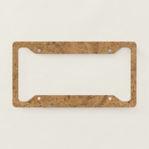 Natural Smoke Cork Bark Wood Grain Look License Plate Frame