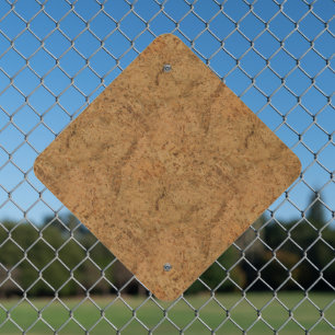 Natural Smoke Cork Bark Wood Grain Look Metal Sign