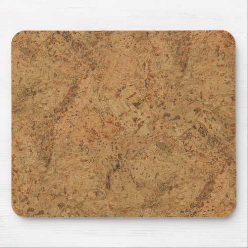 Natural Smoke Cork Bark Wood Grain Look Mouse Pad