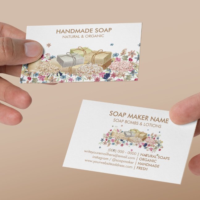 Natural Soap Floral Business Card