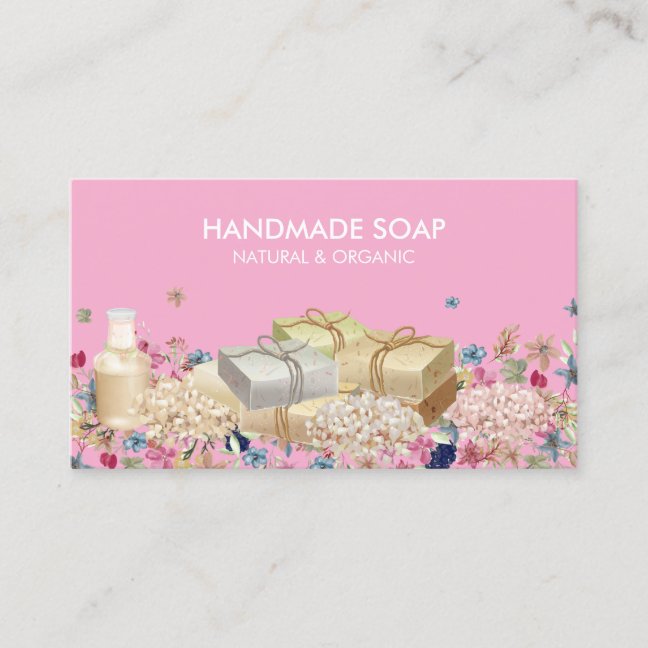 Natural Soaps pink Business Card