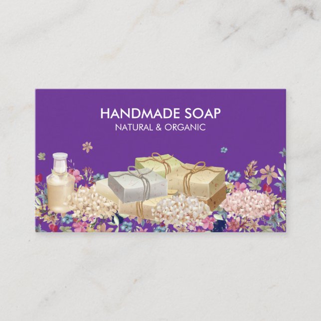 Natural Soaps purple Business Card (Front)