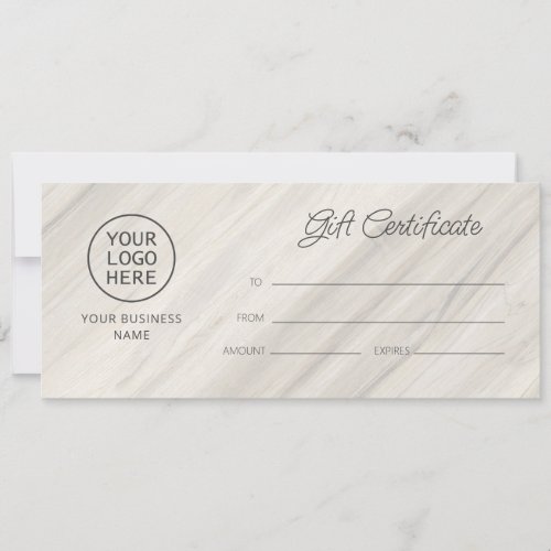 Natural Spa Name Gift Certificate