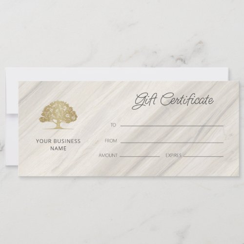 Natural Spa Name Gift Certificate