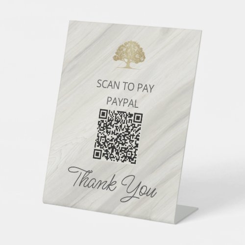 Natural Spa Name Scan to Pay QR Code Pedestal Sign