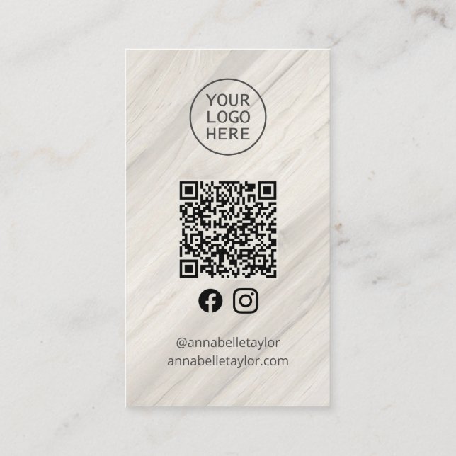 Natural Spa Name Social Media Business Card (Back)
