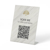 Natural Spa Scan Menu QR Code Pedestal Sign