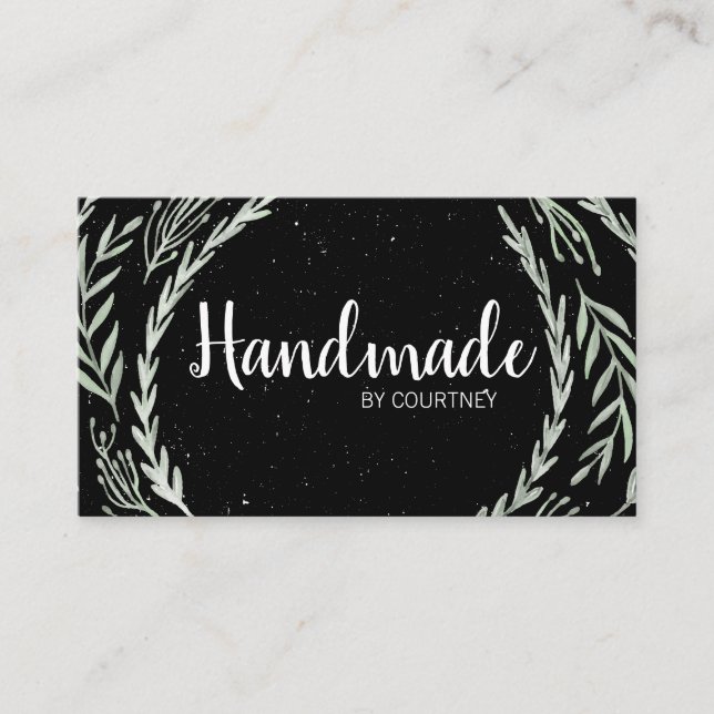 Natural Speckled (Black / White) Business Card (Front)