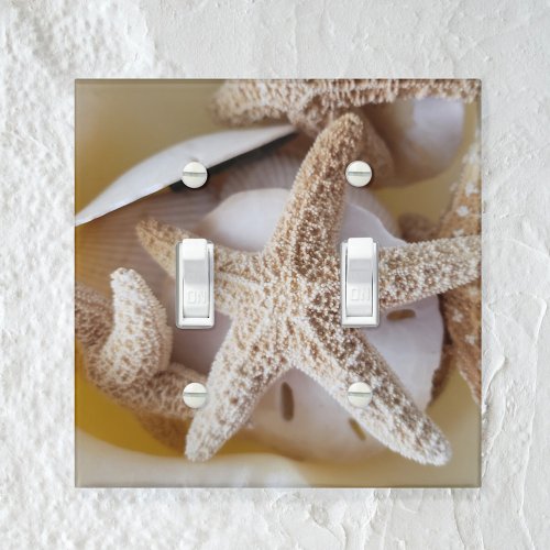 Natural Starfish and Sand Dollars Creamy White Light Switch Cover