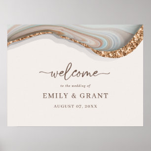 Natural Stone Agate Welcome Sign