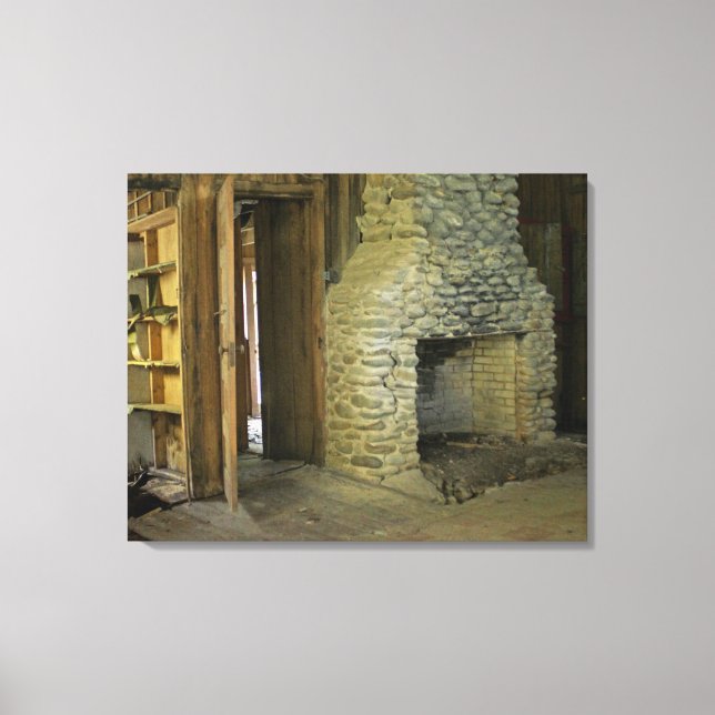Natural Stone Fireplace Canvas Print (Front)