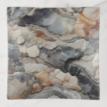 Natural Stone Glass Trinket Tray